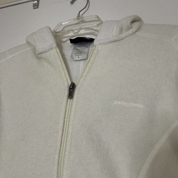 PATAGONIA Synchilla Ivory White Fleece Sherpa full zip jacket women small - Picture 5 of 5